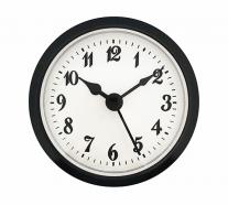 White Arabic Clock Insert Black Bezel 2-5/16 inch